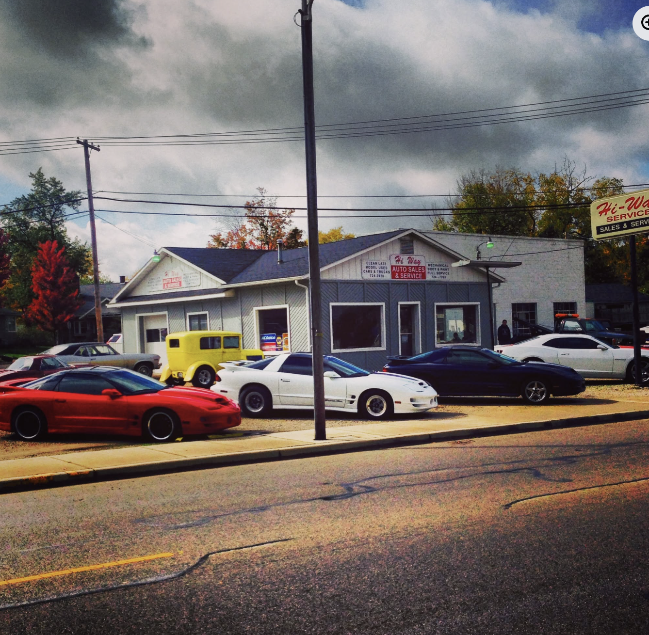 Hi-Way Services lot with vehicles, Decatur IN
